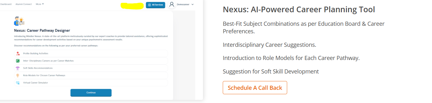 Nexus AI-powered career pathway planning tool