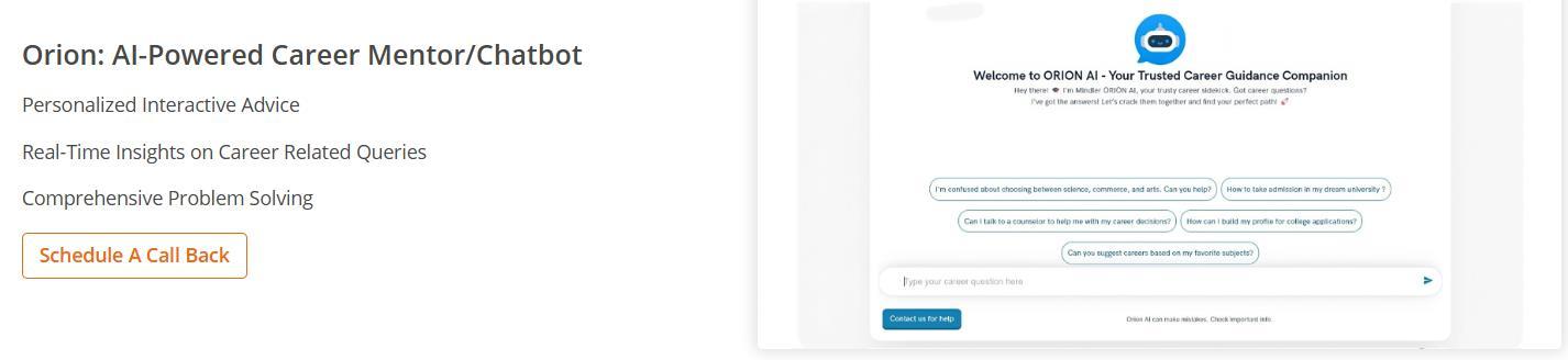 Orion AI-powered career mentor and chatbot
