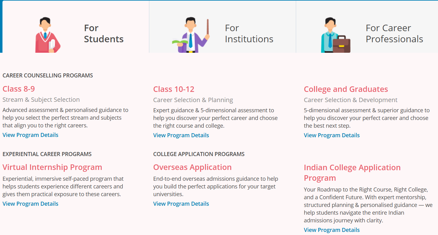 iGE programs for Class 8-9, Class 10-12, college students, graduates, internships and college applications