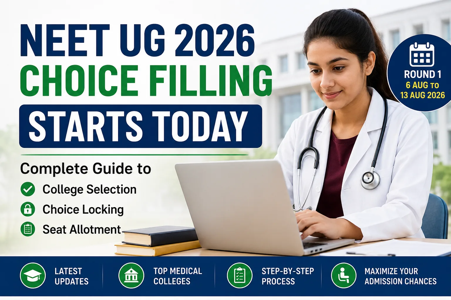 NEET UG 2026 Choice Filling Starts Today: Complete Guide to College Selection, Choice Locking & Seat Allotment