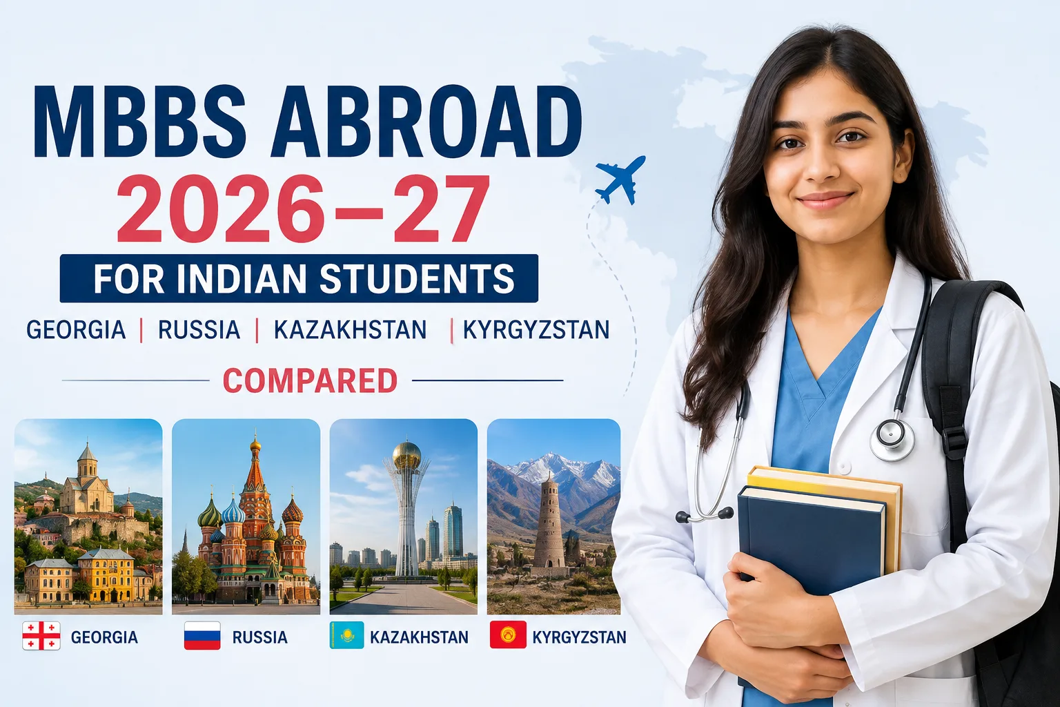 MBBS Abroad 2026–27 for Indian Students: Georgia, Russia, Kazakhstan & Kyrgyzstan Compared