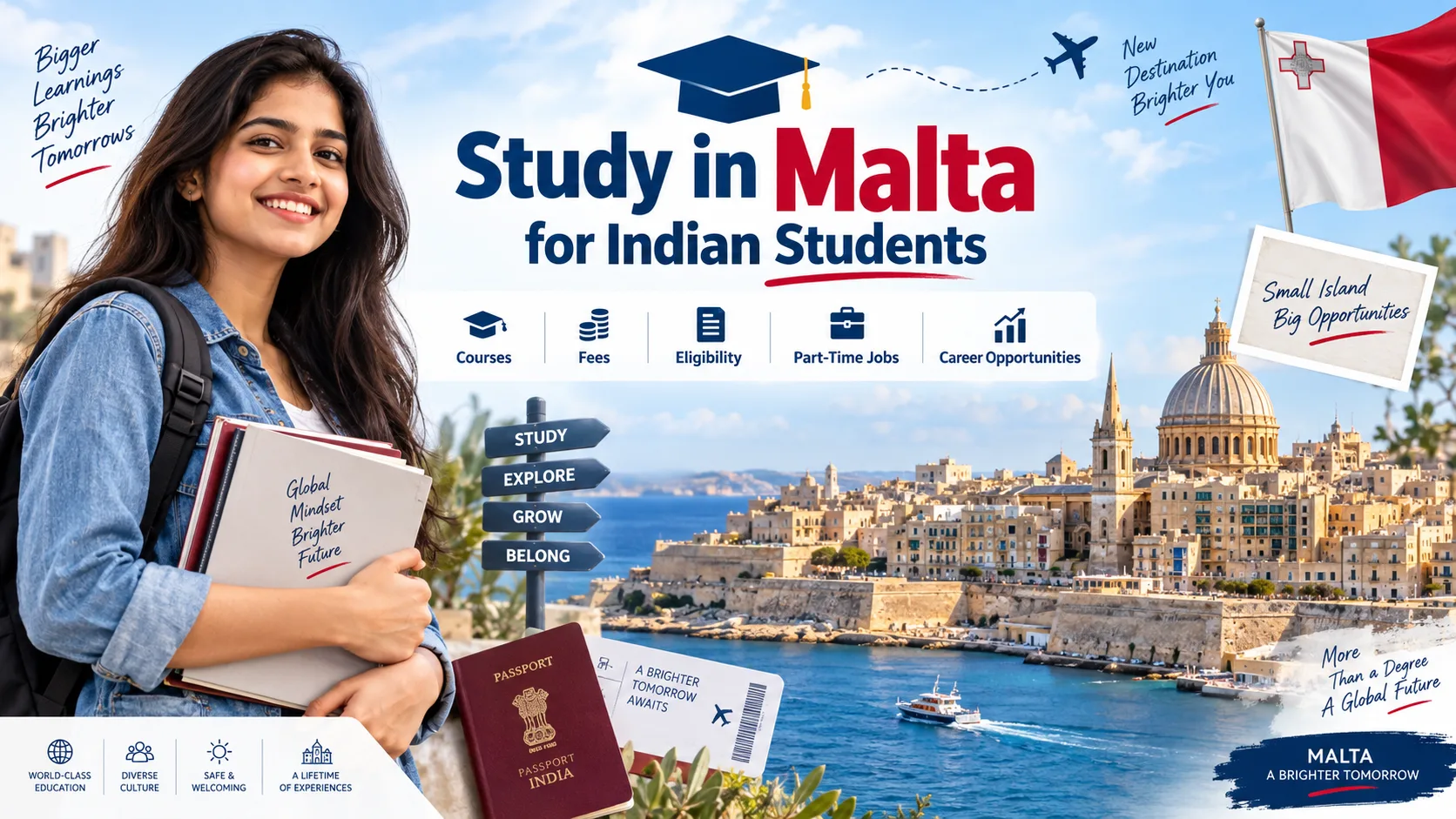Study in Malta for Indian Students: Courses, Fees, Eligibility, Part-Time Jobs & Career Opportunities