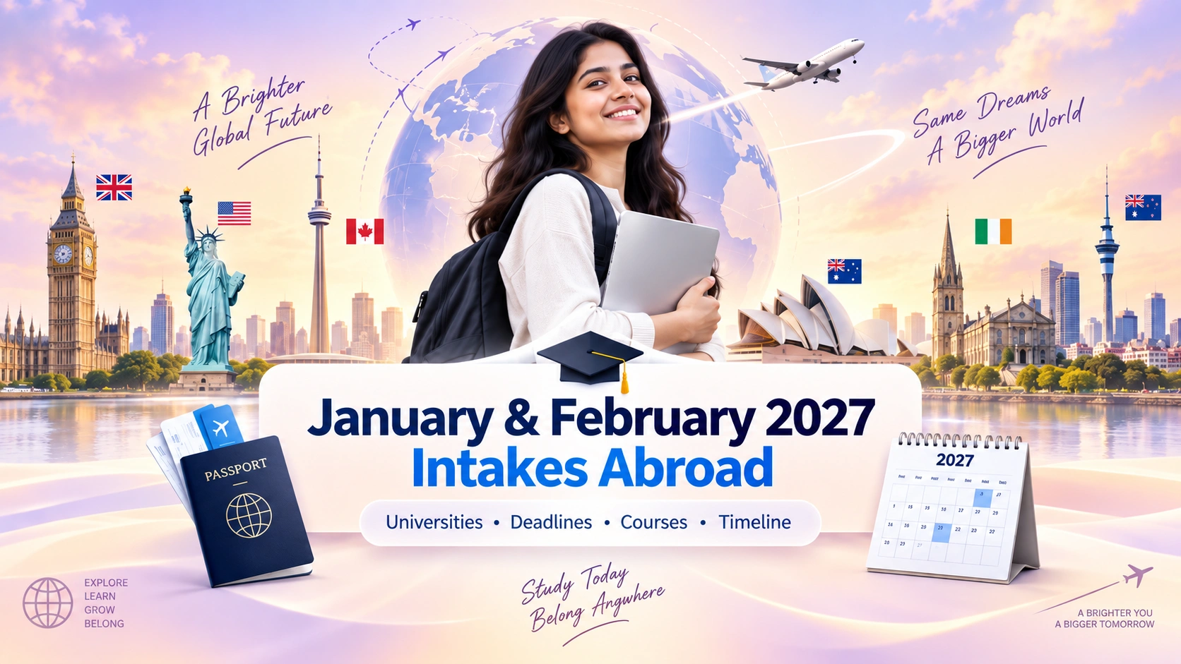 January & February 2027 Intakes Abroad: Universities, Deadlines, Courses & Application Timeline for Indian Students
