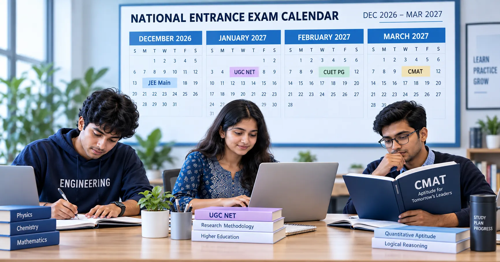 NTA Exam Calendar 2026–27: JEE Main 2027, UGC NET, CMAT & CUET PG Dates