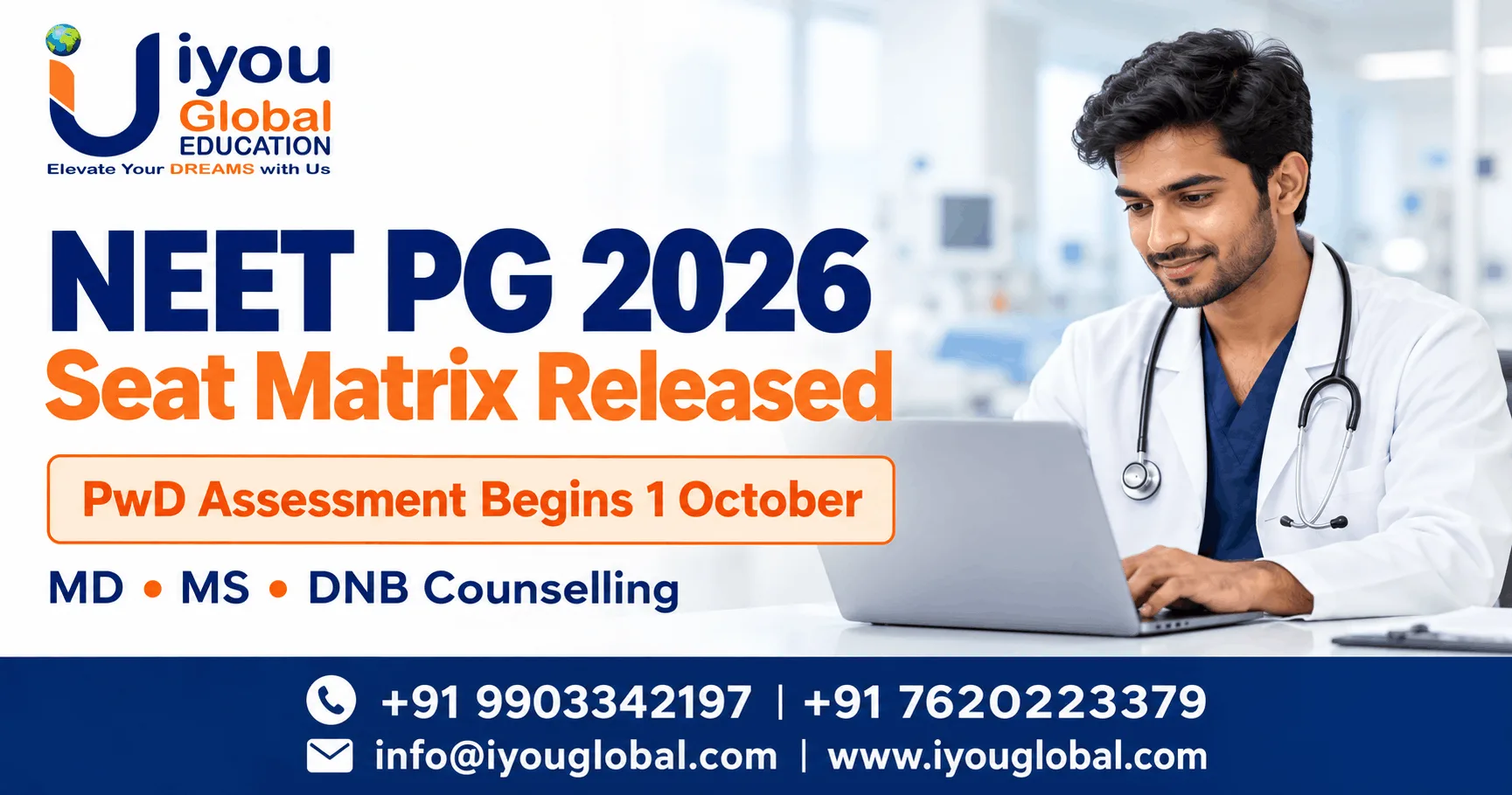 NEET PG 2026 Seat Matrix Out; PwD Assessment Starts Oct 1